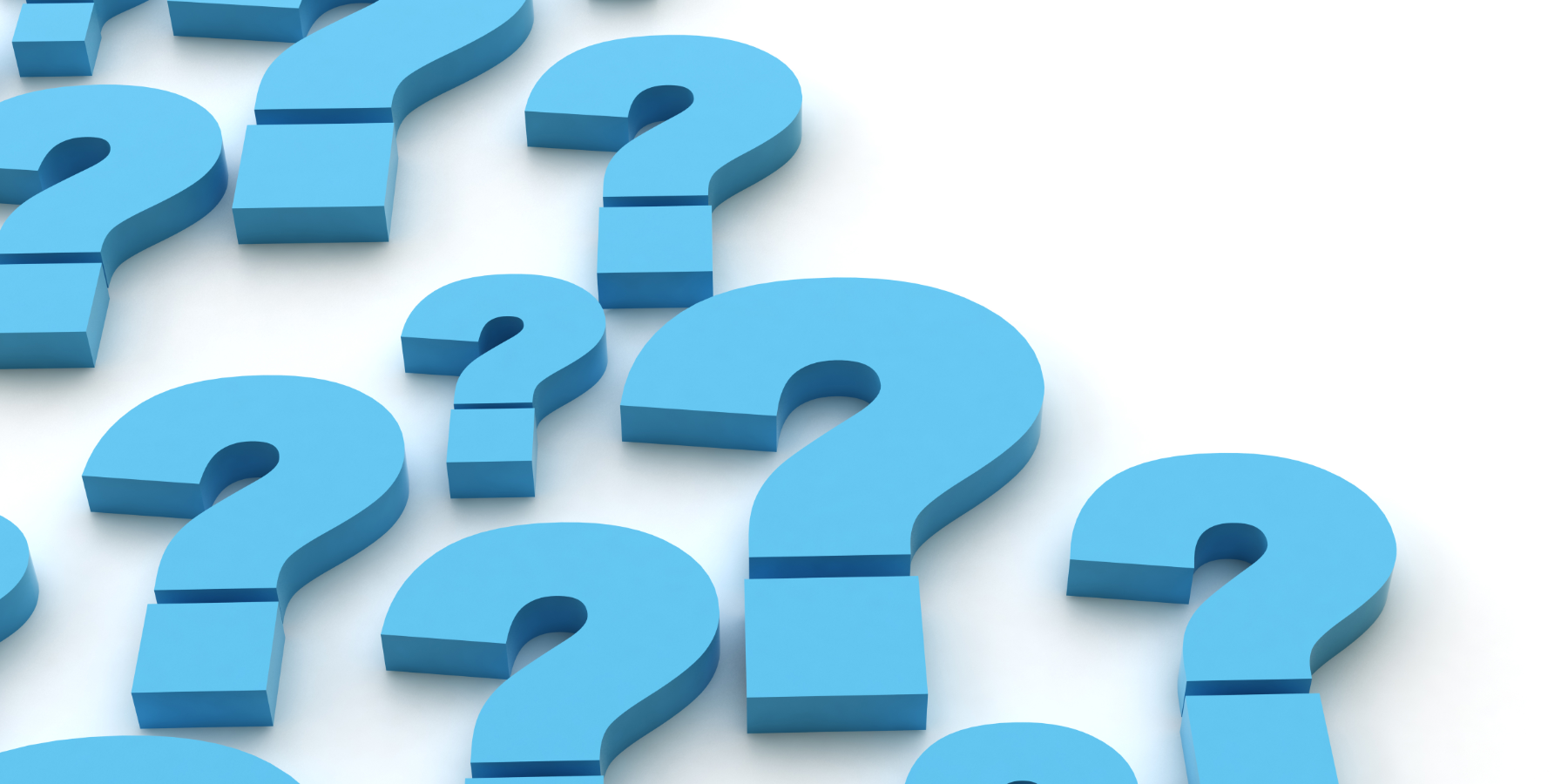 FAQ Blue Question Marks 1800X900